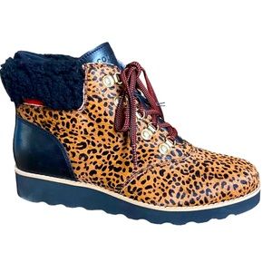 NWOT Cole Haan Nantucket Bootie Cheetah Printed Calf Hair Water Resistant Size: